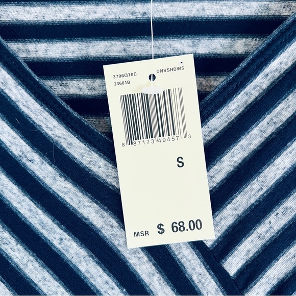 MAX EDITION Striped Dress / Tunic Navy Blue Grey Size Small NWT - Picture 3 of 9